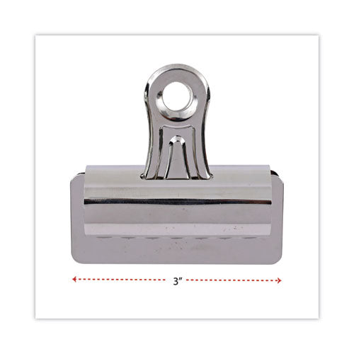 Image of Universal® Bulldog Clips, Jumbo, Nickel, 12/Pack