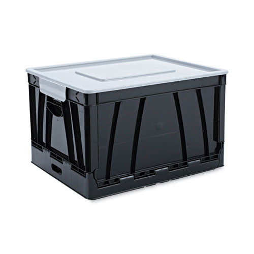 Image of Universal® Collapsible Crate, Letter/legal Files, 17.25" X 14.25" X 10.5", Black/gray, 2/pack