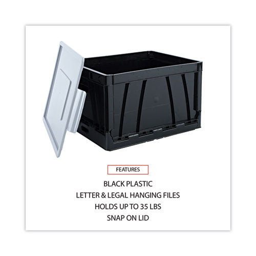 Image of Universal® Collapsible Crate, Letter/legal Files, 17.25" X 14.25" X 10.5", Black/gray, 2/pack