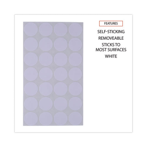 Image of Universal® Self-Adhesive Removable Color-Coding Labels, 0.75" dia, White, 28/Sheet, 36 Sheets/Pack