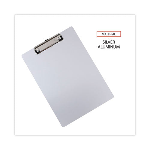 Image of Universal® Aluminum Clipboard with Low Profile Clip, 0.5" Clip Capacity, Holds 8.5 x 11 Sheets, Aluminum