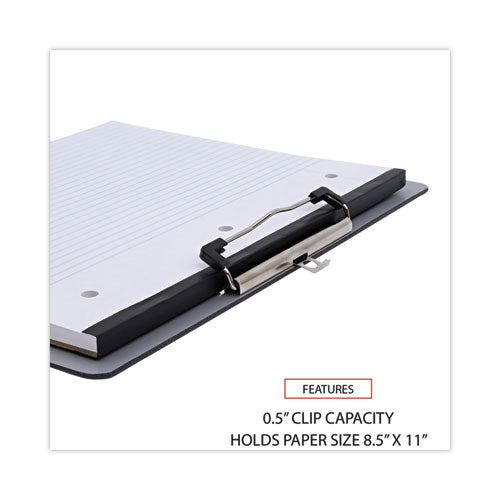 Image of Universal® Plastic Brushed Aluminum Clipboard, Landscape Orientation, 0.5" Clip Capacity, Holds 11 x 8.5 Sheets, Silver
