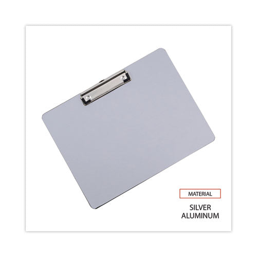 Image of Universal® Plastic Brushed Aluminum Clipboard, Landscape Orientation, 0.5" Clip Capacity, Holds 11 x 8.5 Sheets, Silver