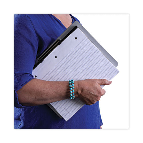 Image of Universal® Plastic Brushed Aluminum Clipboard, Landscape Orientation, 0.5" Clip Capacity, Holds 11 x 8.5 Sheets, Silver