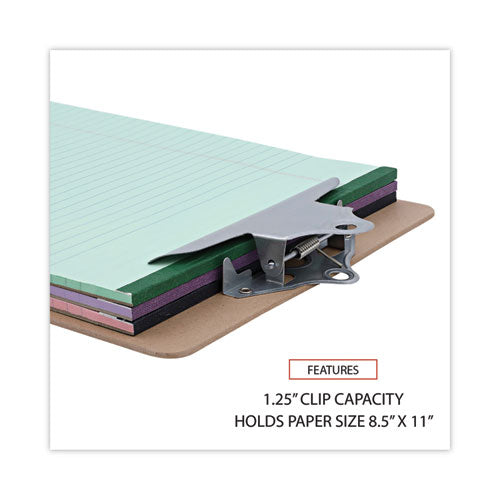 Image of Universal® Hardboard Clipboard, 1.25" Clip Capacity, Holds 8.5 x 11 Sheets, Brown