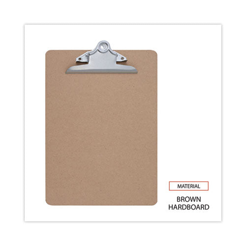 Image of Universal® Hardboard Clipboard, 1.25" Clip Capacity, Holds 8.5 x 11 Sheets, Brown