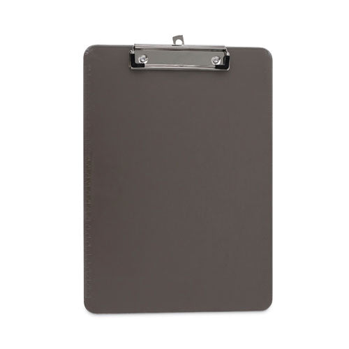 Image of Universal® Plastic Clipboard with Low Profile Clip, 0.5" Clip Capacity, Holds 8.5 x 11 Sheets, Translucent Black