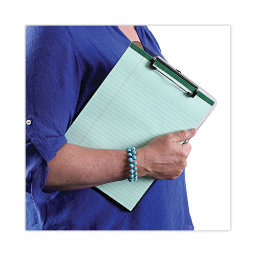 Image of Universal® Plastic Clipboard with Low Profile Clip, 0.5" Clip Capacity, Holds 8.5 x 11 Sheets, Translucent Black