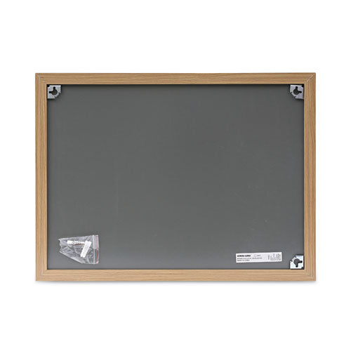 Image of Universal® Cork Board with Oak Style Frame, 24" x 18", Tan Surface, Oak Finished Wood Frame