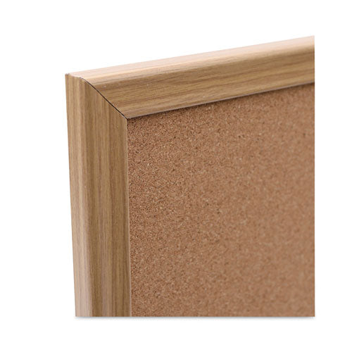 Image of Universal® Cork Board with Oak Style Frame, 24" x 18", Tan Surface, Oak Finished Wood Frame