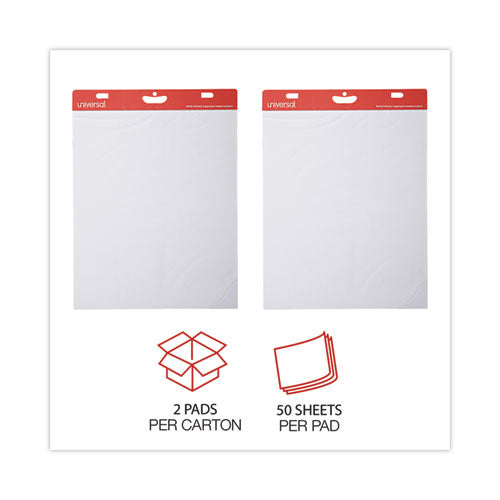 Image of Universal® Renewable Resource Sugarcane Based Easel Pads, Unruled, 27 x 34, White, 50 Sheets, 2/Carton