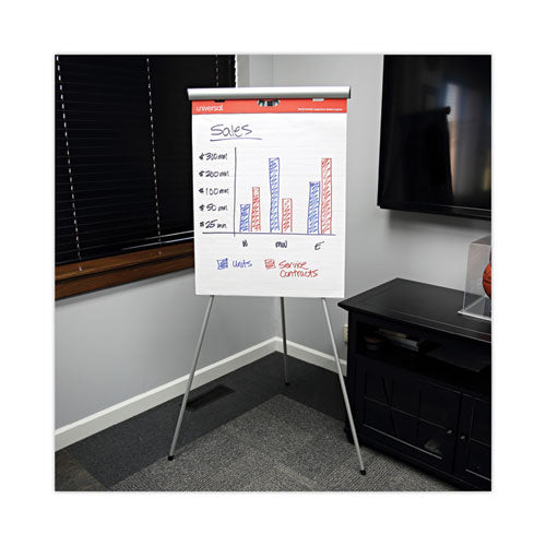 Image of Universal® Renewable Resource Sugarcane Based Easel Pads, Presentation Format (1" Rule), 27 x 34, White, 50 Sheets, 2/Carton
