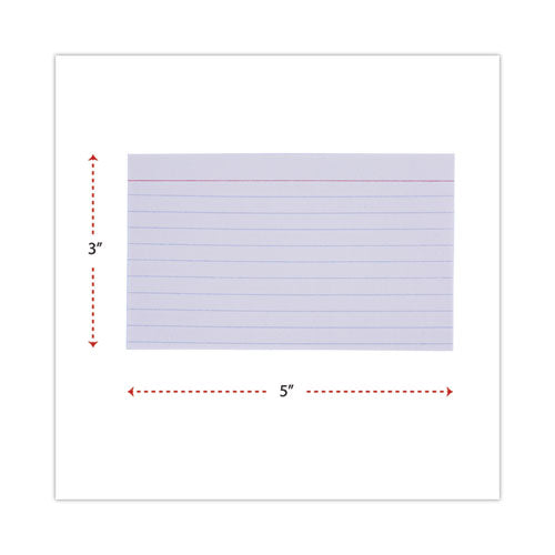 Image of Universal® Ruled Index Cards, 3 X 5, White, 100/pack