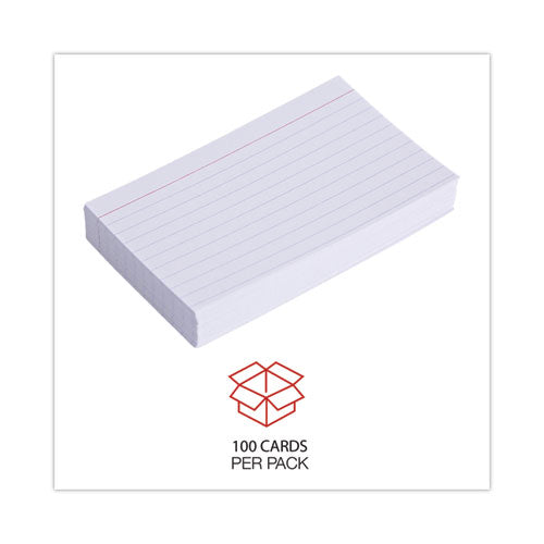 Image of Universal® Ruled Index Cards, 3 X 5, White, 100/pack