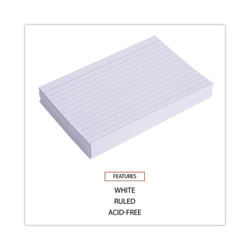 Image of Universal® Ruled Index Cards, 4 X 6, White, 100/pack