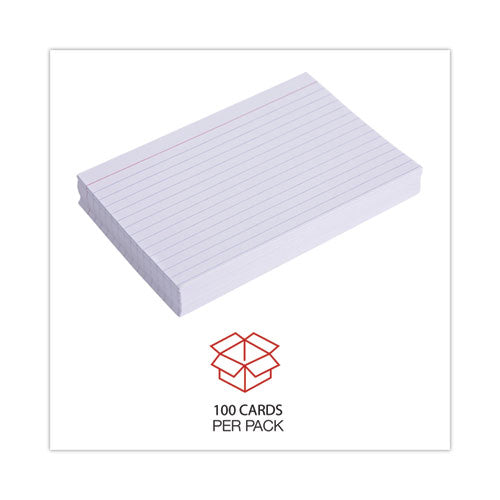 Image of Universal® Ruled Index Cards, 4 X 6, White, 100/pack