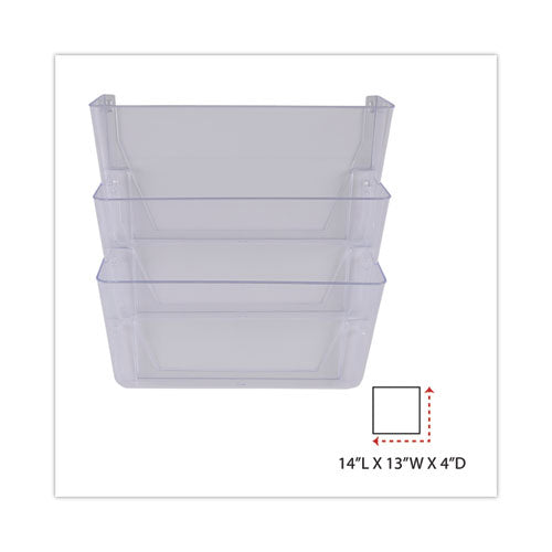 Image of Universal® Wall Files, 3 Sections, Letter Size, 13" x 4" x 14", Clear, 3/Set