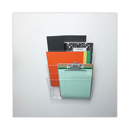 Image of Universal® Wall Files, 3 Sections, Letter Size, 13" x 4" x 14", Clear, 3/Set