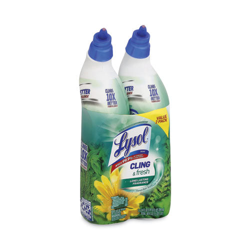 Image of LYSOL® Brand Cling and Fresh Toilet Bowl Cleaner, Forest Rain Scent, 24 oz, 2/Pack, 4 Packs/Carton