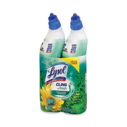 Image of LYSOL® Brand Cling and Fresh Toilet Bowl Cleaner, Forest Rain Scent, 24 oz, 2/Pack, 4 Packs/Carton