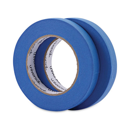 Image of Universal® Premium Blue Masking Tape With Uv Resistance, 3" Core, 18 Mm X 54.8 M, Blue, 2/pack