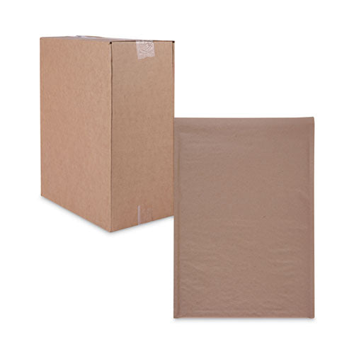 Image of Universal® Natural Self-Seal Cushioned Mailer, #5, Barrier Bubble Air Cell Cushion, Self-Adhesive Closure, 10.5 x 16, Kraft, 80/Carton