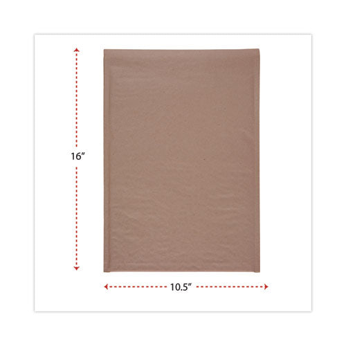 Image of Universal® Natural Self-Seal Cushioned Mailer, #5, Barrier Bubble Air Cell Cushion, Self-Adhesive Closure, 10.5 x 16, Kraft, 80/Carton