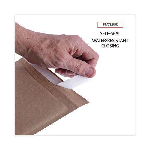 Image of Universal® Natural Self-Seal Cushioned Mailer, #5, Barrier Bubble Air Cell Cushion, Self-Adhesive Closure, 10.5 x 16, Kraft, 80/Carton