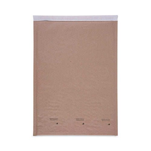 Image of Universal® Natural Self-Seal Cushioned Mailer, #5, Barrier Bubble Air Cell Cushion, Self-Adhesive Closure, 10.5 x 16, Kraft, 80/Carton