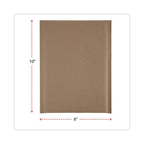Image of Universal® Natural Self-Seal Cushioned Mailer, #0, Barrier Bubble Air Cell Cushion, Self-Adhesive Closure, 6 x 10, Kraft, 200/Carton