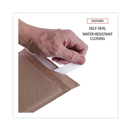 Image of Universal® Natural Self-Seal Cushioned Mailer, #0, Barrier Bubble Air Cell Cushion, Self-Adhesive Closure, 6 x 10, Kraft, 200/Carton