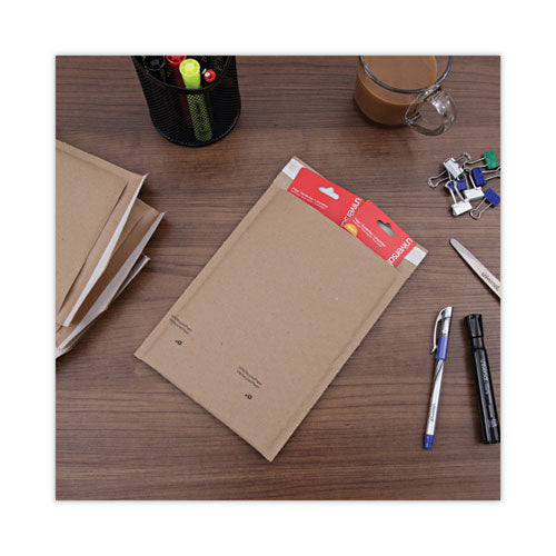 Image of Universal® Natural Self-Seal Cushioned Mailer, #0, Barrier Bubble Air Cell Cushion, Self-Adhesive Closure, 6 x 10, Kraft, 200/Carton