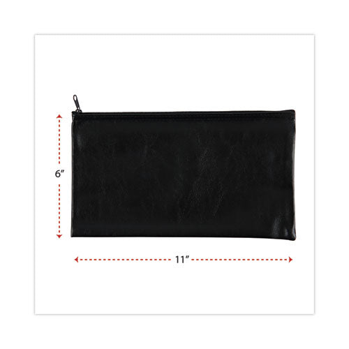 Image of Universal® Zippered Wallets/cases, Leatherette Pu, 11 X 6, Black, 2/pack