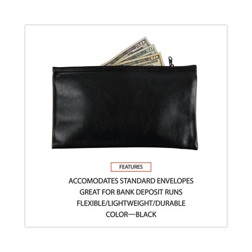 Image of Universal® Zippered Wallets/cases, Leatherette Pu, 11 X 6, Black, 2/pack