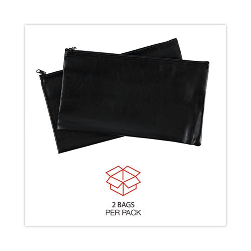 Image of Universal® Zippered Wallets/cases, Leatherette Pu, 11 X 6, Black, 2/pack