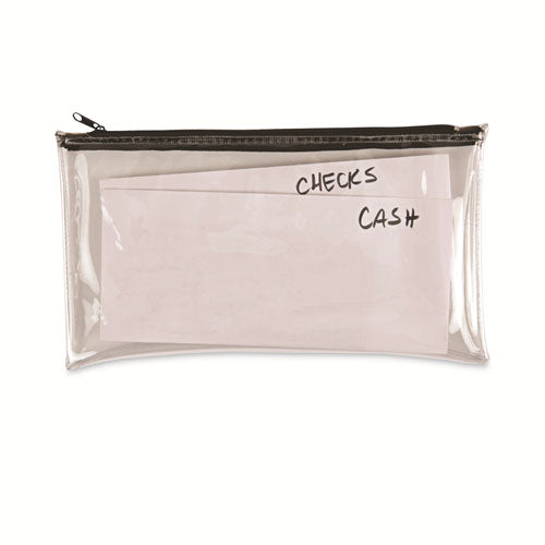 Image of Universal® Zippered Wallets/cases, Leatherette Pu, 11 X 6, Clear/black, 2/pack