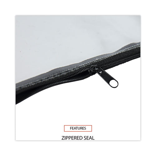 Image of Universal® Zippered Wallets/cases, Leatherette Pu, 11 X 6, Clear/black, 2/pack