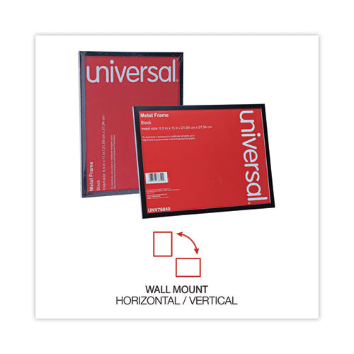 Image of Universal® Metal Photo Frame, Aluminum, 8.5 X 11, Black