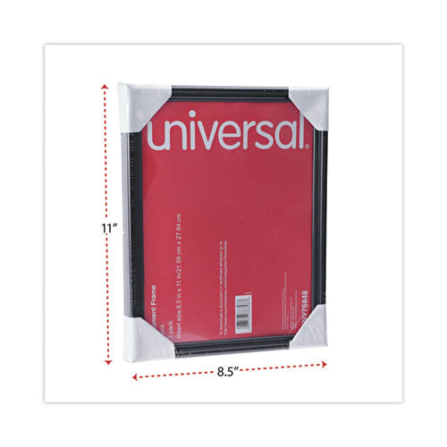 Image of Universal® All Purpose Document Frame, 8.5 x 11 Insert, Black, 3/Pack