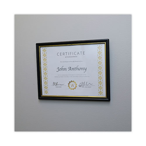 Image of Universal® All Purpose Document Frame, 8.5 X 11 Insert, Black/gold, 3/pack