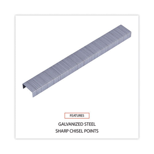 Image of Universal® Standard Chisel Point Staples, 0.25" Leg, 0.5" Crown, Steel, 5,000/Box, 5 Boxes/Pack, 25,000/Pack