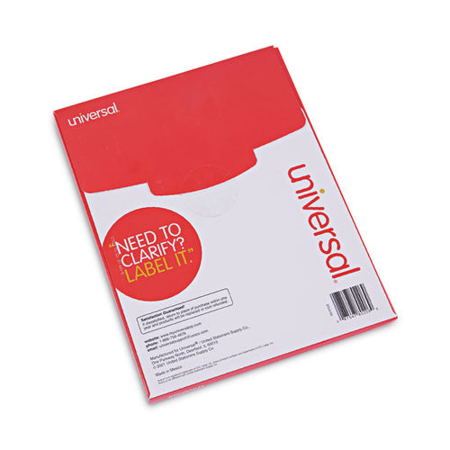 Image of Universal® White Labels, Inkjet/laser Printers, 5.5 X 8.5, White, 2/sheet, 100 Sheets/pack