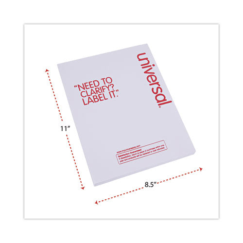 Image of Universal® Copier Mailing Labels, Copiers, 8.5 X 11, White, 100/box