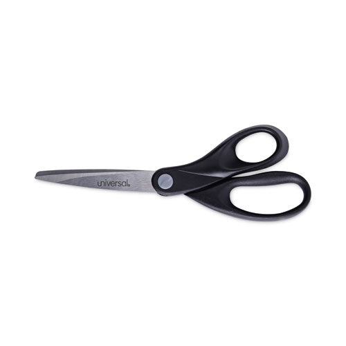 Image of Universal® Stainless Steel Office Scissors, 8" Long, 3.75" Cut Length, Straight Black Handle