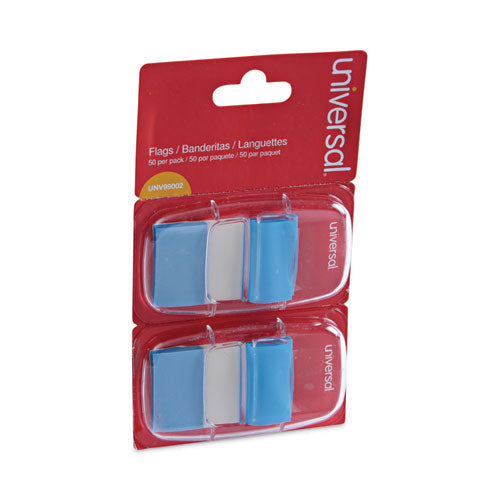 Image of Universal® Page Flags, Blue, 50 Flags/dispenser, 2 Dispensers/pack
