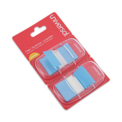Image of Universal® Page Flags, Blue, 50 Flags/dispenser, 2 Dispensers/pack