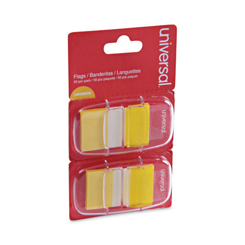 Image of Universal® Page Flags, Yellow, 50 Flags/dispenser, 2 Dispensers/pack