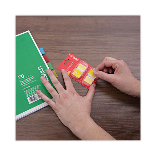Image of Universal® Page Flags, Yellow, 50 Flags/dispenser, 2 Dispensers/pack
