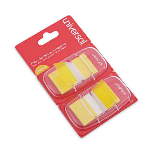 Image of Universal® Page Flags, Yellow, 50 Flags/dispenser, 2 Dispensers/pack