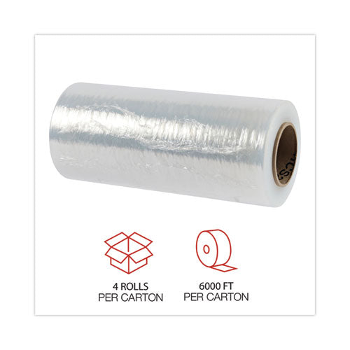 Image of Universal® Handwrap Stretch Film, 12" x 1,500 ft Roll, 20 mic (80-Gauge), Clear, 4/Carton